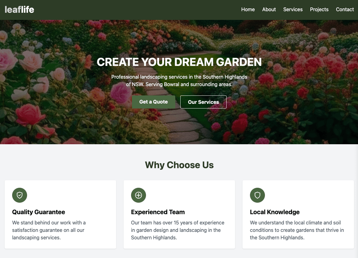 Outdated website design